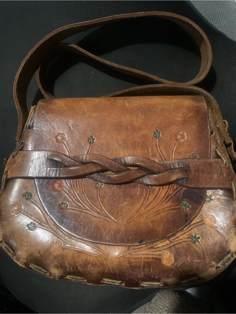Vintage tooled leather purse